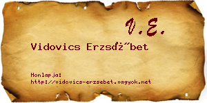 Vidovics Erzsébet névjegykártya