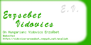 erzsebet vidovics business card