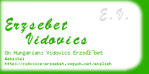 erzsebet vidovics business card